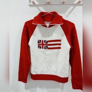 Red and White Women's Sweater